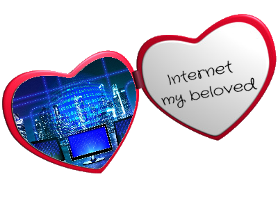 Static picture of the infamous meme heart locket. The left panel shows a stock photo of computers and the right panel has cursive text reading 'Internet my beloved'.